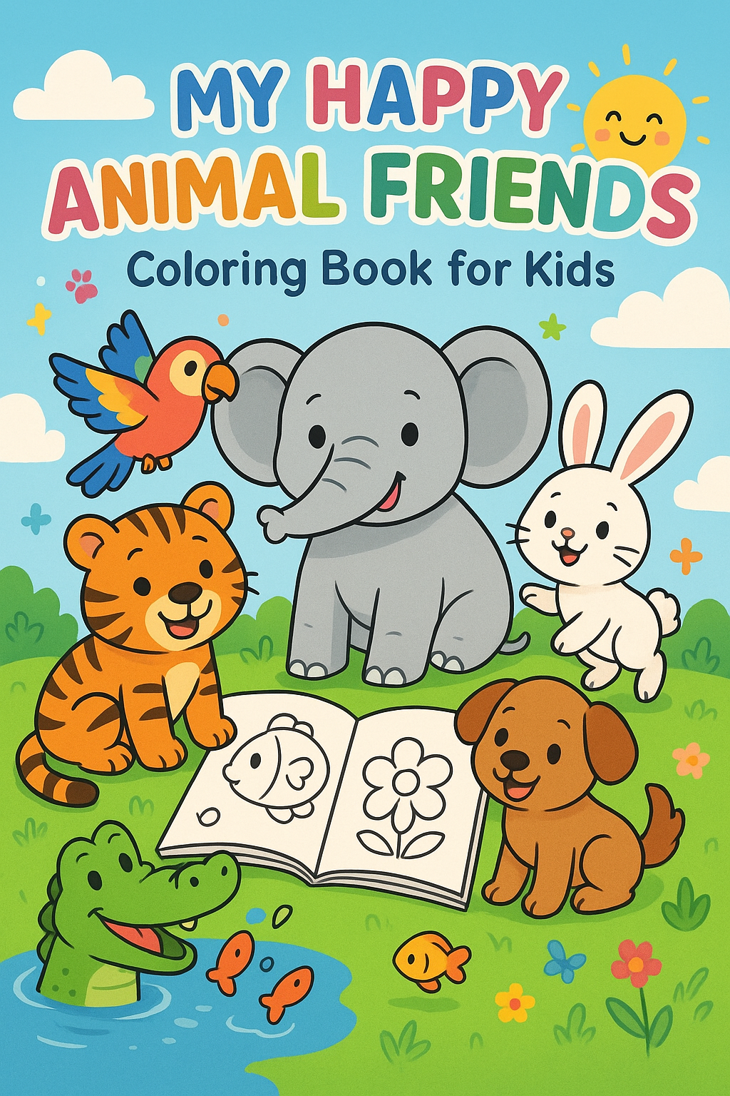 MY HAPPY ANIMAL FRIENDS - Coloring Book For Kids